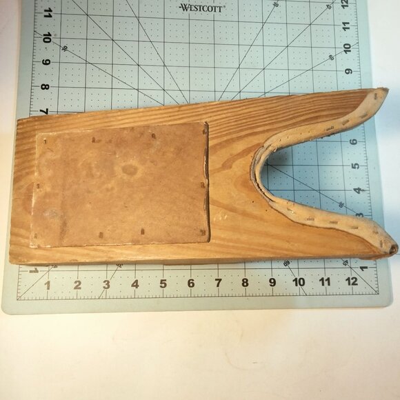 Antique Wood Leather Cowboy Boot Jack Puller Pat Pen Rustic Western Decor - Picture 3 of 7